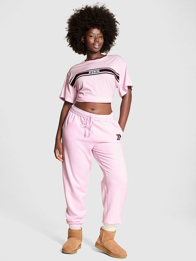 Pink jogger pants online