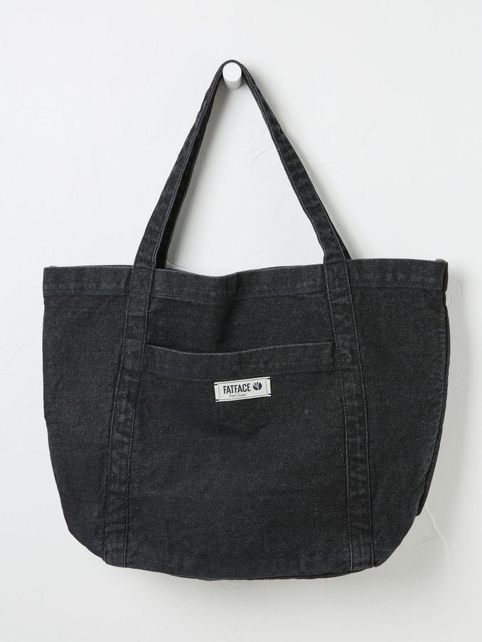 Fat face leather tote bag best sale