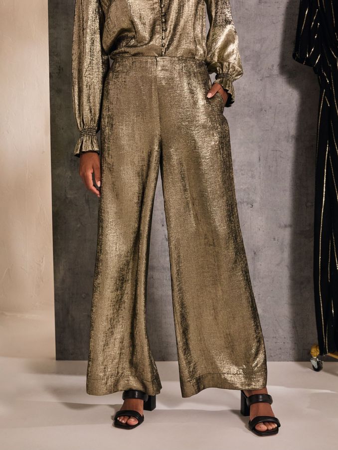 Gold trousers uk on sale