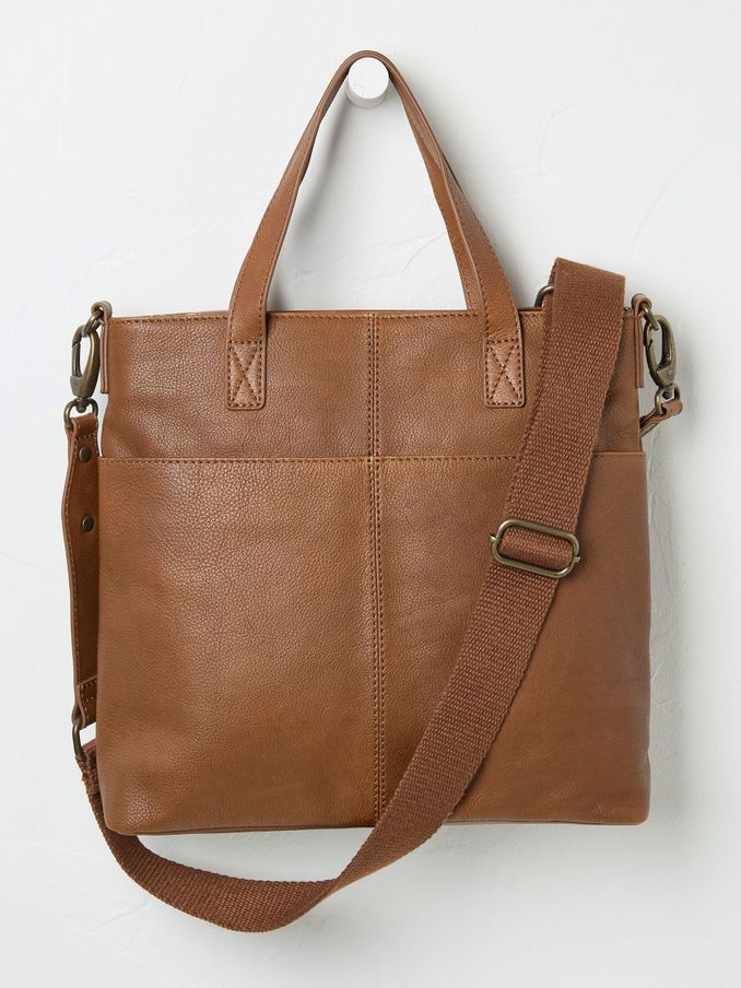 Fat face large leather tote bag sale