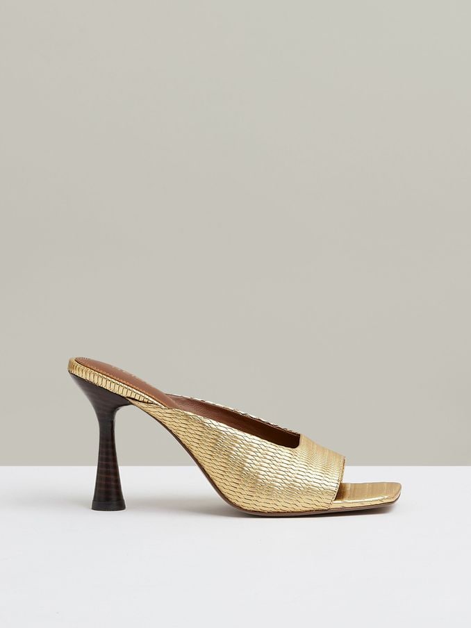 Gold mules heels uk online