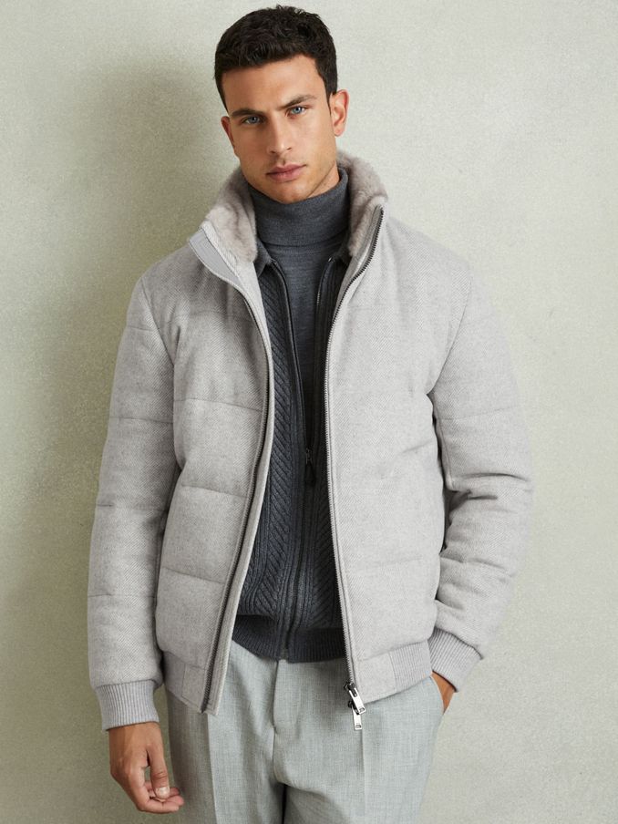 Grey Coats Jackets for Men Quilted Jackets REISS UK