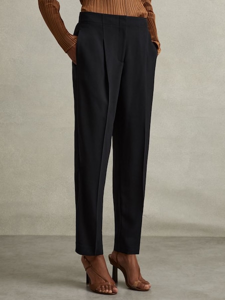 Dolly Navy Front Pleat Tapered Trousers (E52515) | £128