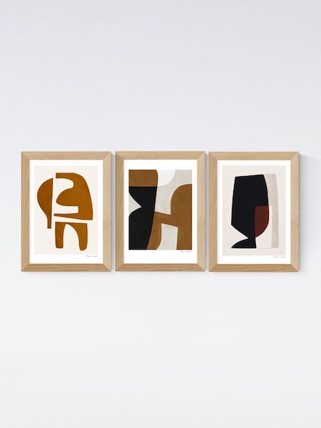 East End Prints Oak Connected Set of 3 by Morgensen Lopez (E55605) | £120 - £185