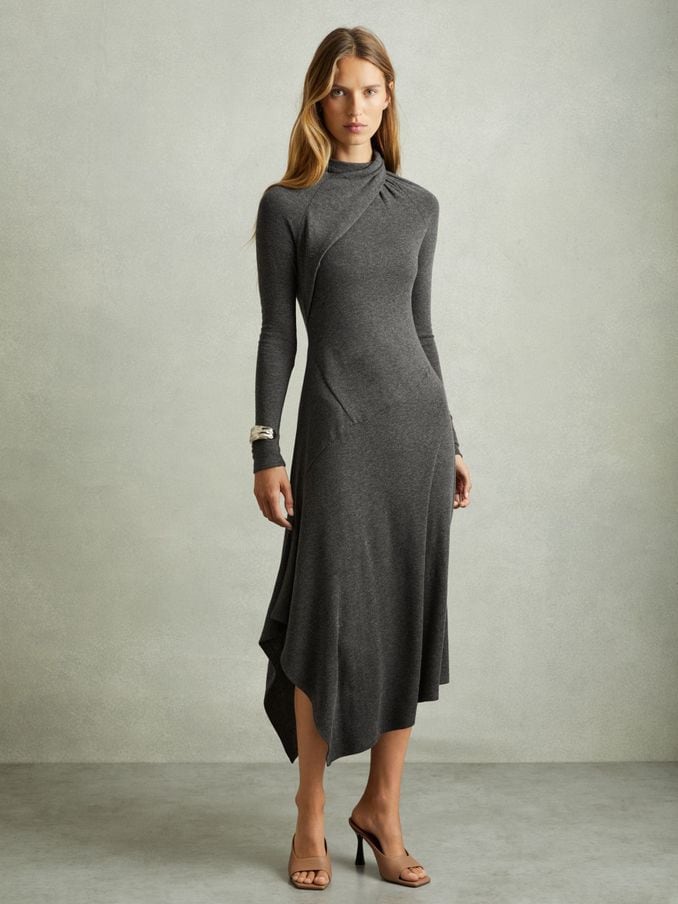 Grey midi dresses uk outlet