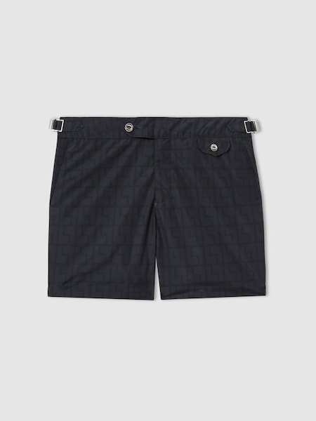 Hemingsworth Ikat-Print Swim Shorts in Navy (E67138) | £215