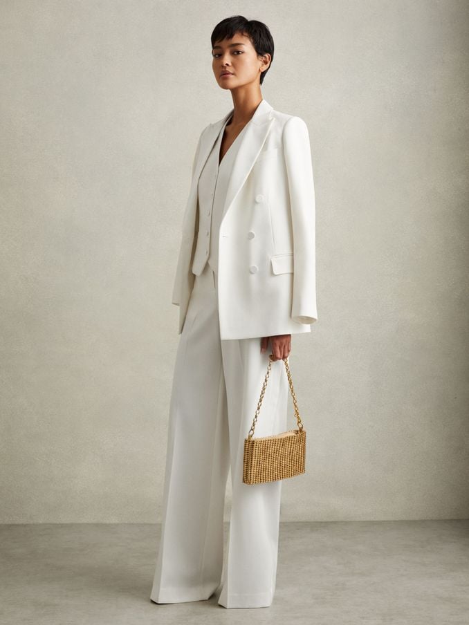 Ladies white trouser suits uk hot sale