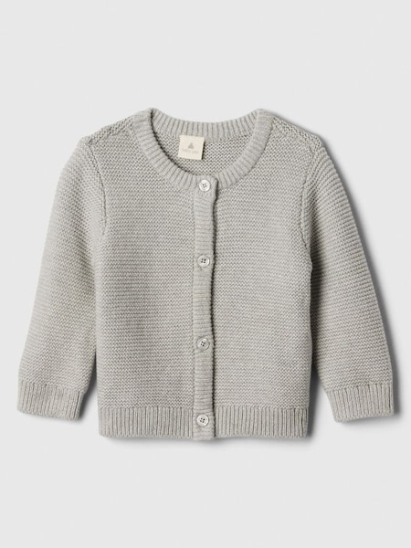 Grey Soft Garter Knit Cardigan (Newborn-24mths) (E97140) | £18