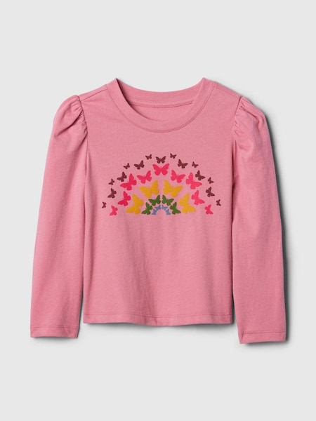 Pink Puff Sleeve Long Sleeve T-Shirt (6mths-5yrs) (E97276) | £8