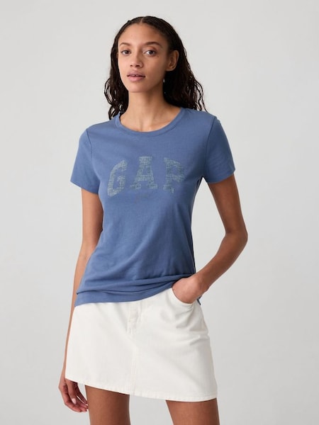 Navy Blue Logo Short Sleeve Crew Neck T-Shirt (H18123) | £14