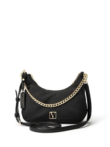 Black Nylon Slouch Crossbody Bag (K01238) | £49