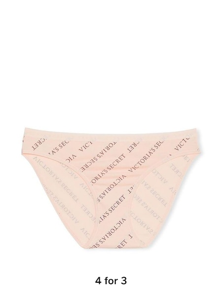 Purest Pink Diagonal Logo Bikini Knickers (K06384) | £9