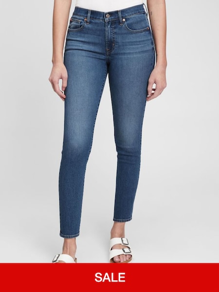 Mid Wash Blue Mid Rise True Skinny Jeans (K10664) | £55