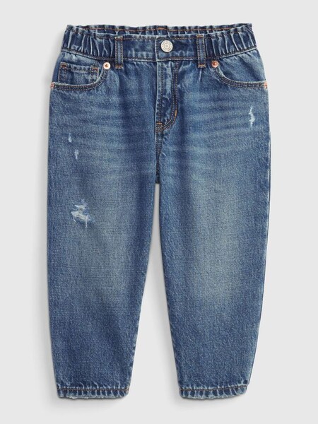 Mid Wash Blue Barrel Jeans (K12858) | £11