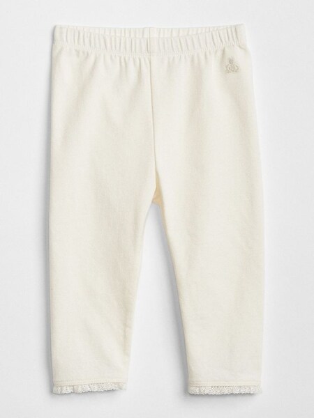 White Lace-Trim Leggings (K14385) | £6