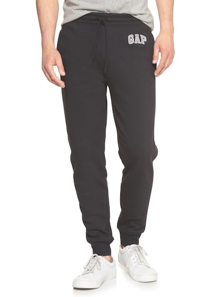 Black Logo Fleece Slim Fit Pull On Joggers (K14783) | £30