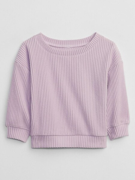 Purple Ribbed Crew Neck Sweatshirt (K14791) | £15