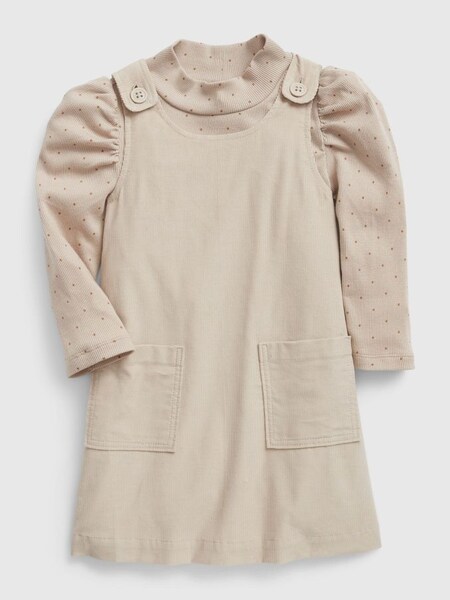 Cream Corduroy Jumper & Dress Outfit Set (K14851) | £35