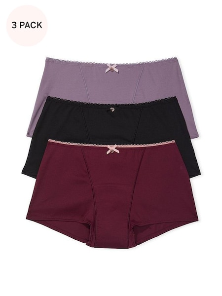 Purple/Black Short Period Pant Knickers Multipack (K14989) | £49
