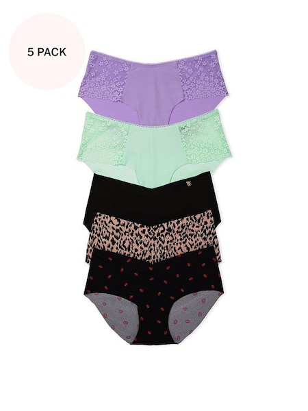 Black Leopard and Pink Hipster Multipack Knickers (K15028) | £27