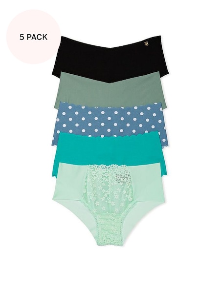 Black/Blue/Green Cheeky No Show Knickers Multipack (K15031) | £27