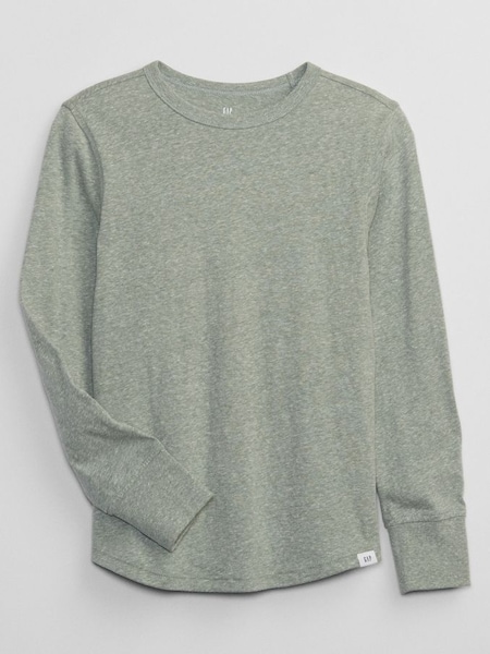Green Marled Crew Neck Long Sleeve T-Shirt (K15289) | £12