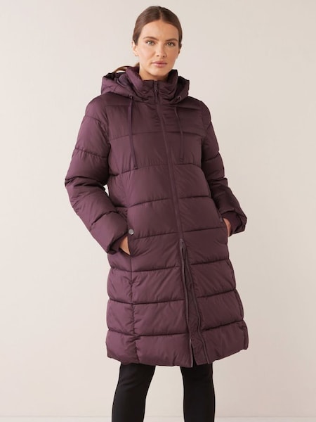 Purple Long Puffer Coat (K15766) | £75