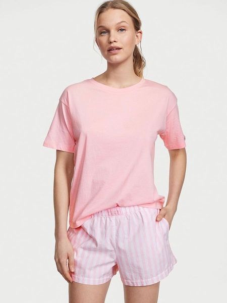 Pretty Blossom Stripe Pink Short Pyjamas (K16087) | £39