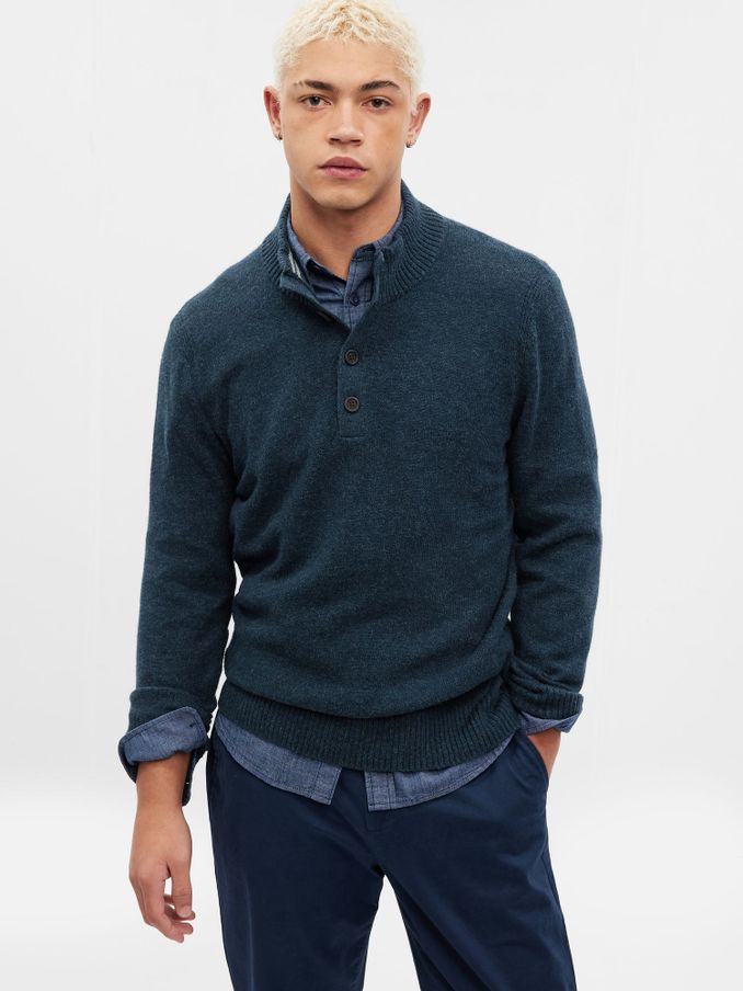 Mens mock shirt jumpers uk on sale