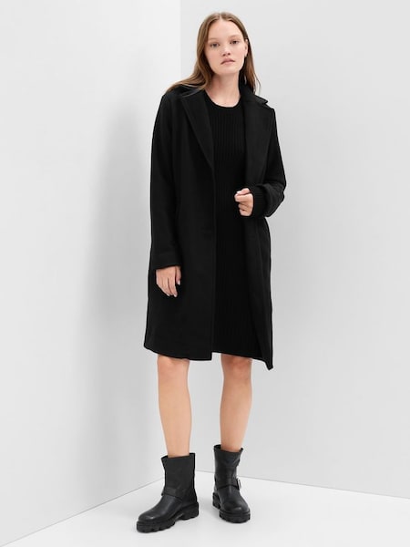 Black Long Topcoat (K16830) | £40