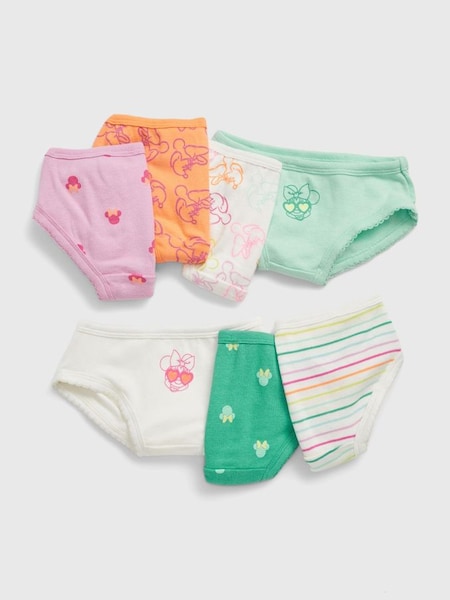 Green/Pink/Orange Toddler Disney Minnie Mouse 7 Pack Bikini Briefs (K16996) | £25