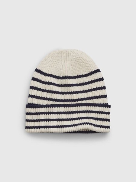White Adults Stripe Beanie (K17054) | £20