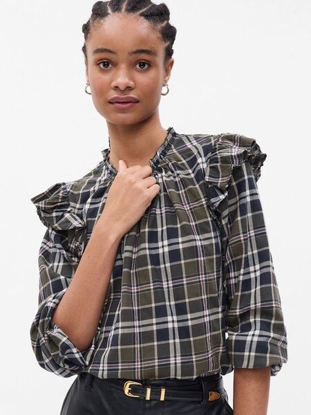 Green Ruffle Shirt (K18615) | £40