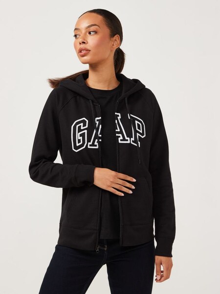 Black Logo Zip Up Hoodie (K19617) | £45