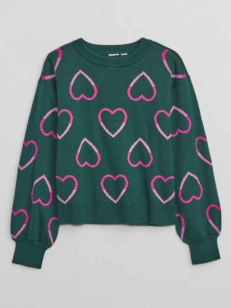 Green Printed Knit Jumper (K21148) | £25