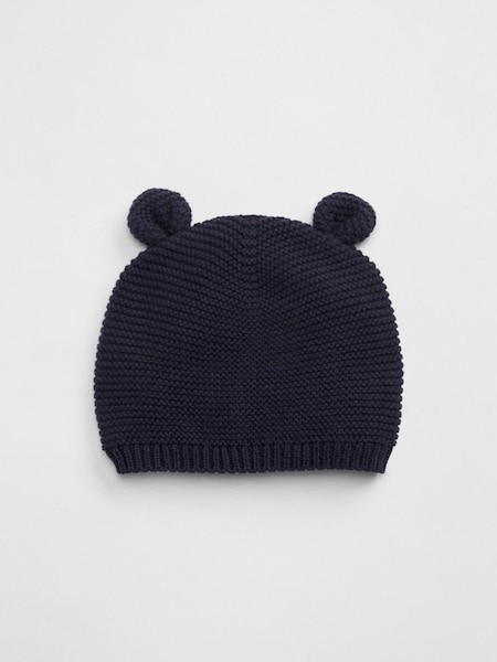 Navy Blue Brannan Bear Ribbed Knit Baby Beanie Hat (K21238) | £8