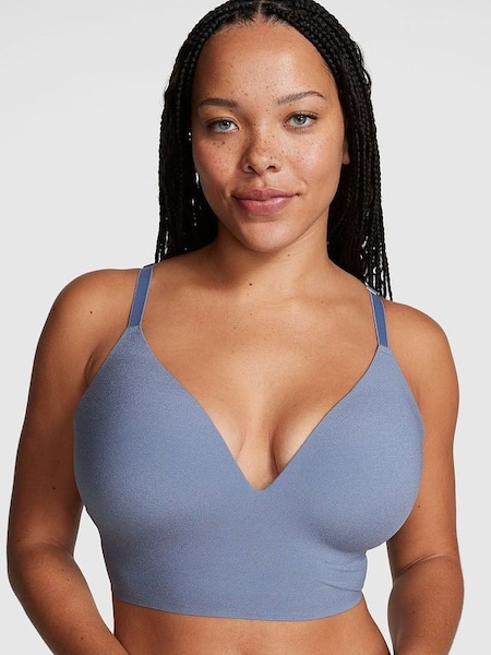 Dusty Iris Blue Non Wired Push Up Lounge Bralette (K21619) | £30