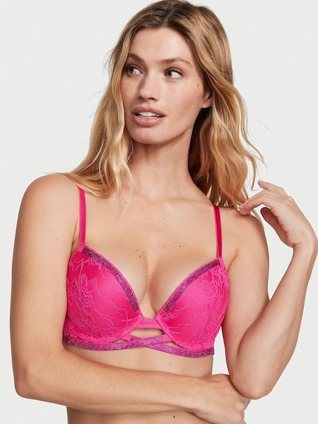 Forever Pink Lace Ouvert Shine Bra (K22423) | £59