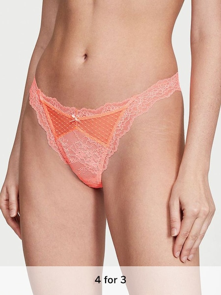 Neon Nectar Orange Thong Lace Knickers (K22435) | £18