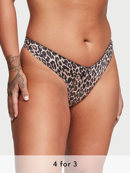 Sexy Leopard Brown Thong Knickers (K22440) | £14