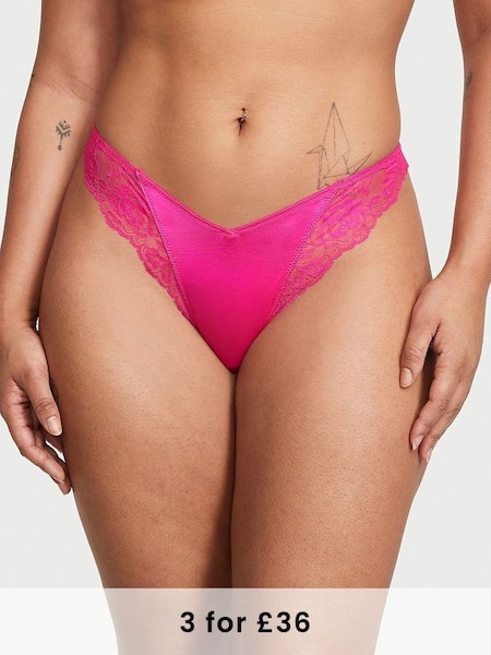 Forever Pink Lace Thong Knickers (K22444) | £18