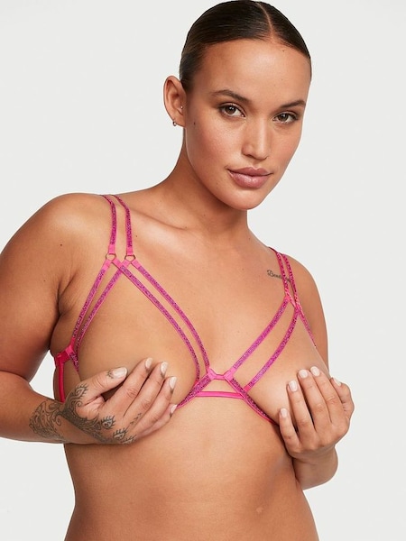 Forever Pink Shine Strap Open Cup Triangle Bra (K22558) | £59