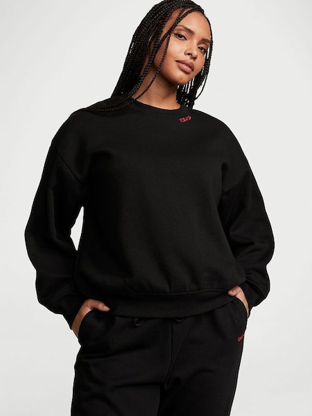 Pure Black Fleece Crew Sweatshirt (K22560) | £39