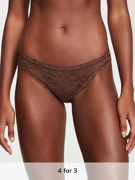 Ganache Brown Bikini Lace Knickers (K22607) | £9