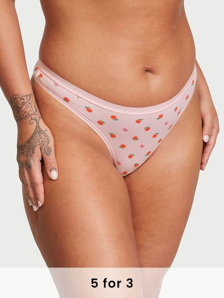 Pretty Blossom Sweet Peach Pink Printed Thong Knickers (K23471) | £9