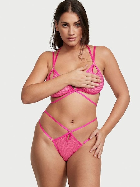 Forever Pink Mesh Fishnet Bodysuit (K23473) | £49