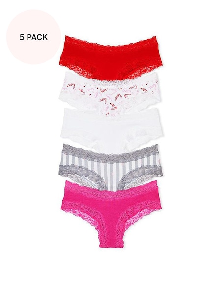 Red/Pink/White/Grey Cheeky Cotton Knickers Multipack (K23616) | £25