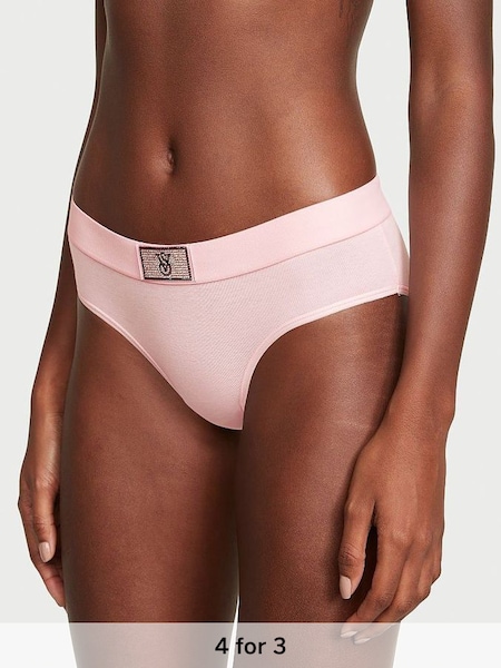 Pretty Blossom Pink Bling Patch Hipster Logo Cotton Knickers (K23620) | £9