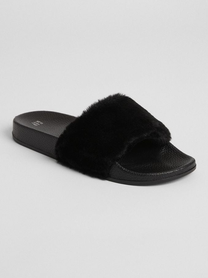 Slip discount fur slides