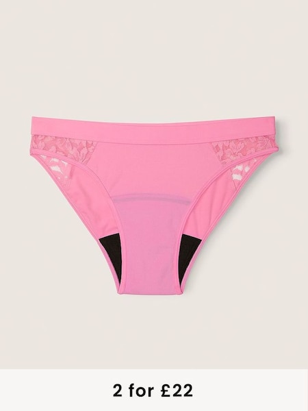 Dreamy Pink Lace Period Bikini Knicker (K25725) | £14
